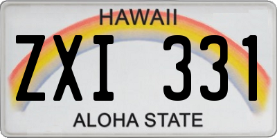 HI license plate ZXI331