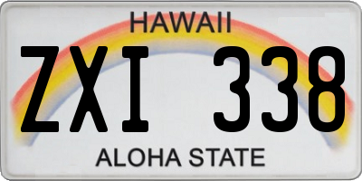 HI license plate ZXI338