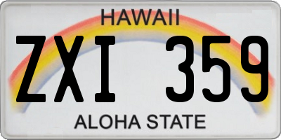 HI license plate ZXI359