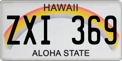 HI license plate ZXI369
