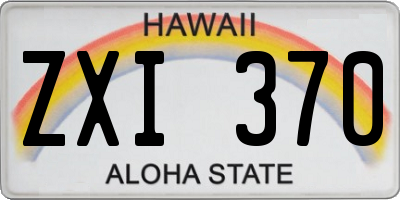 HI license plate ZXI370