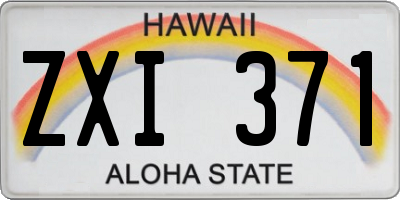 HI license plate ZXI371