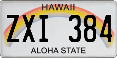 HI license plate ZXI384