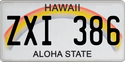 HI license plate ZXI386