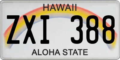 HI license plate ZXI388