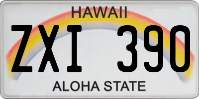 HI license plate ZXI390