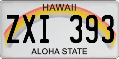 HI license plate ZXI393