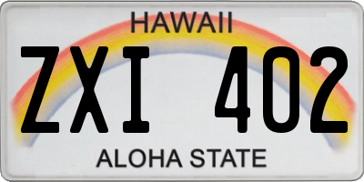 HI license plate ZXI402