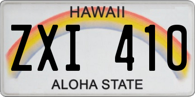 HI license plate ZXI410