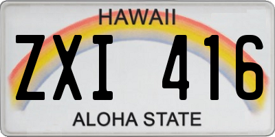 HI license plate ZXI416