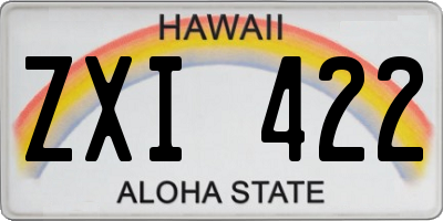 HI license plate ZXI422