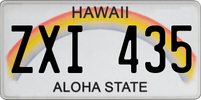 HI license plate ZXI435