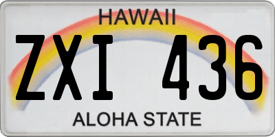 HI license plate ZXI436