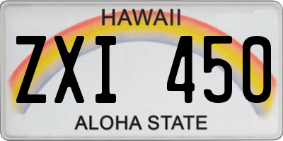 HI license plate ZXI450