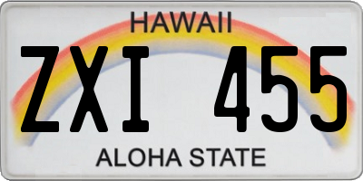 HI license plate ZXI455