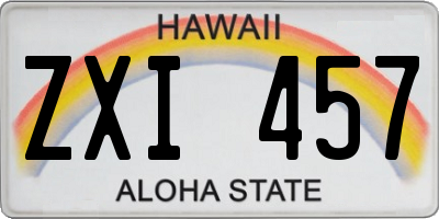 HI license plate ZXI457