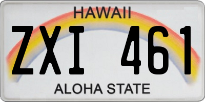 HI license plate ZXI461