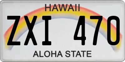 HI license plate ZXI470