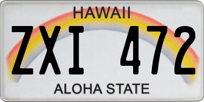 HI license plate ZXI472