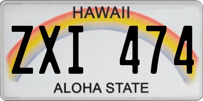 HI license plate ZXI474