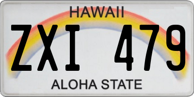 HI license plate ZXI479