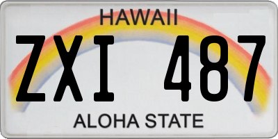 HI license plate ZXI487