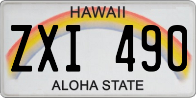 HI license plate ZXI490
