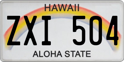 HI license plate ZXI504