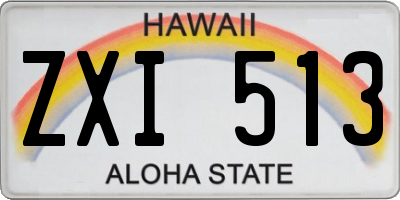 HI license plate ZXI513