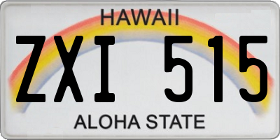 HI license plate ZXI515