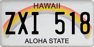HI license plate ZXI518
