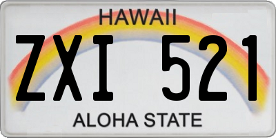 HI license plate ZXI521