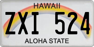 HI license plate ZXI524