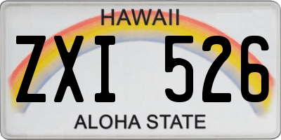 HI license plate ZXI526