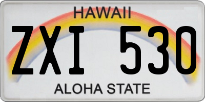 HI license plate ZXI530