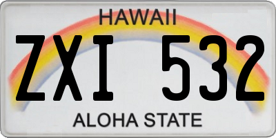 HI license plate ZXI532