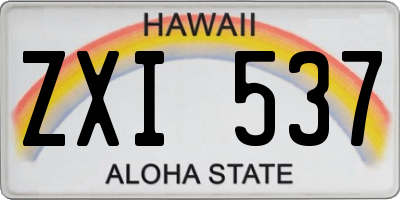 HI license plate ZXI537