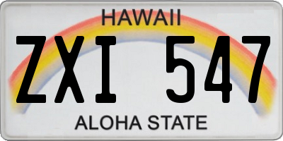HI license plate ZXI547