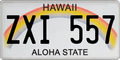 HI license plate ZXI557
