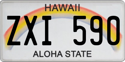 HI license plate ZXI590