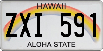 HI license plate ZXI591