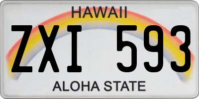 HI license plate ZXI593