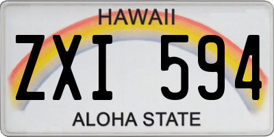 HI license plate ZXI594