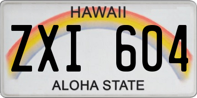 HI license plate ZXI604