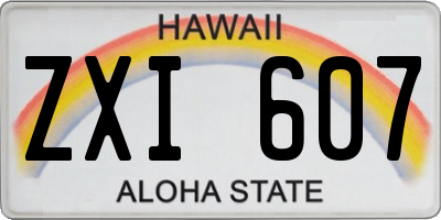 HI license plate ZXI607