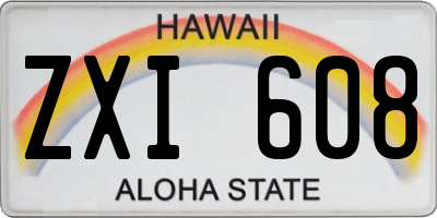 HI license plate ZXI608