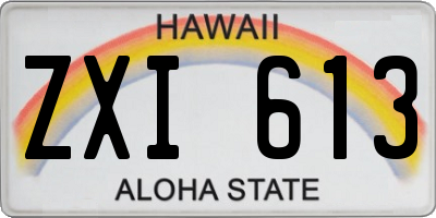 HI license plate ZXI613