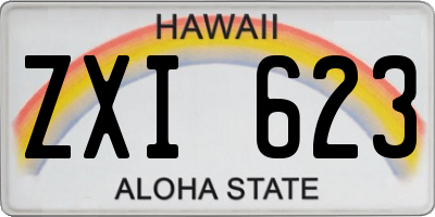 HI license plate ZXI623