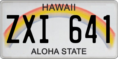 HI license plate ZXI641