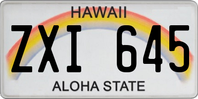 HI license plate ZXI645